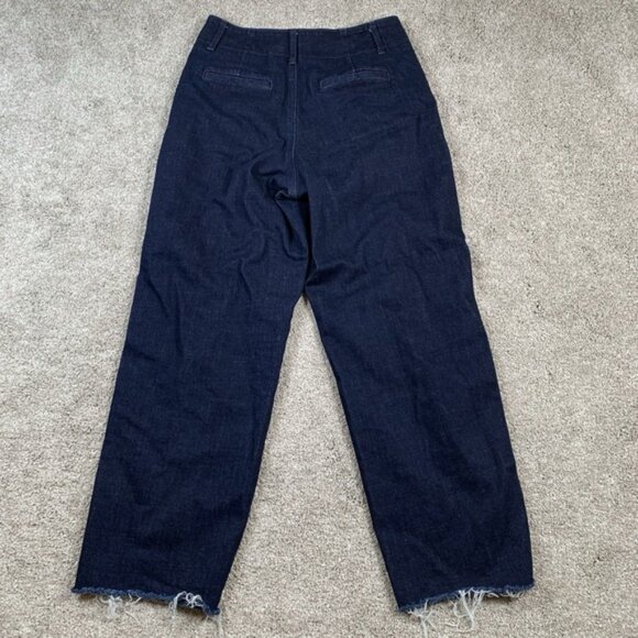 BANANA REPUBLIC Straight‎ Fit High Rise Dark Wash Raw Hem Stretch Jeans Reg 26/2 - Picture 2 of 8